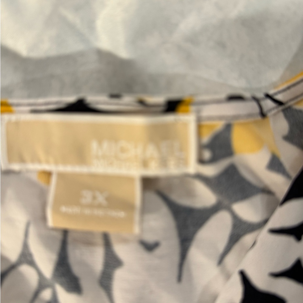 Michael Kors Black and White Top with Yellow Accents